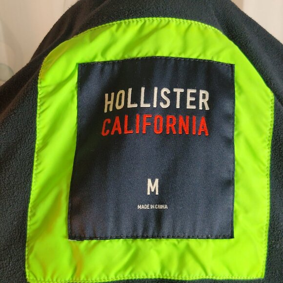 Mens Navy Blue Hollister California Polyester M Medium Coat Jacket - Picture 5 of 8